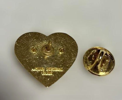 Christian Lacroix Heart Pin Brooch Gold Tone CL Monogram Arthus Bertrand France