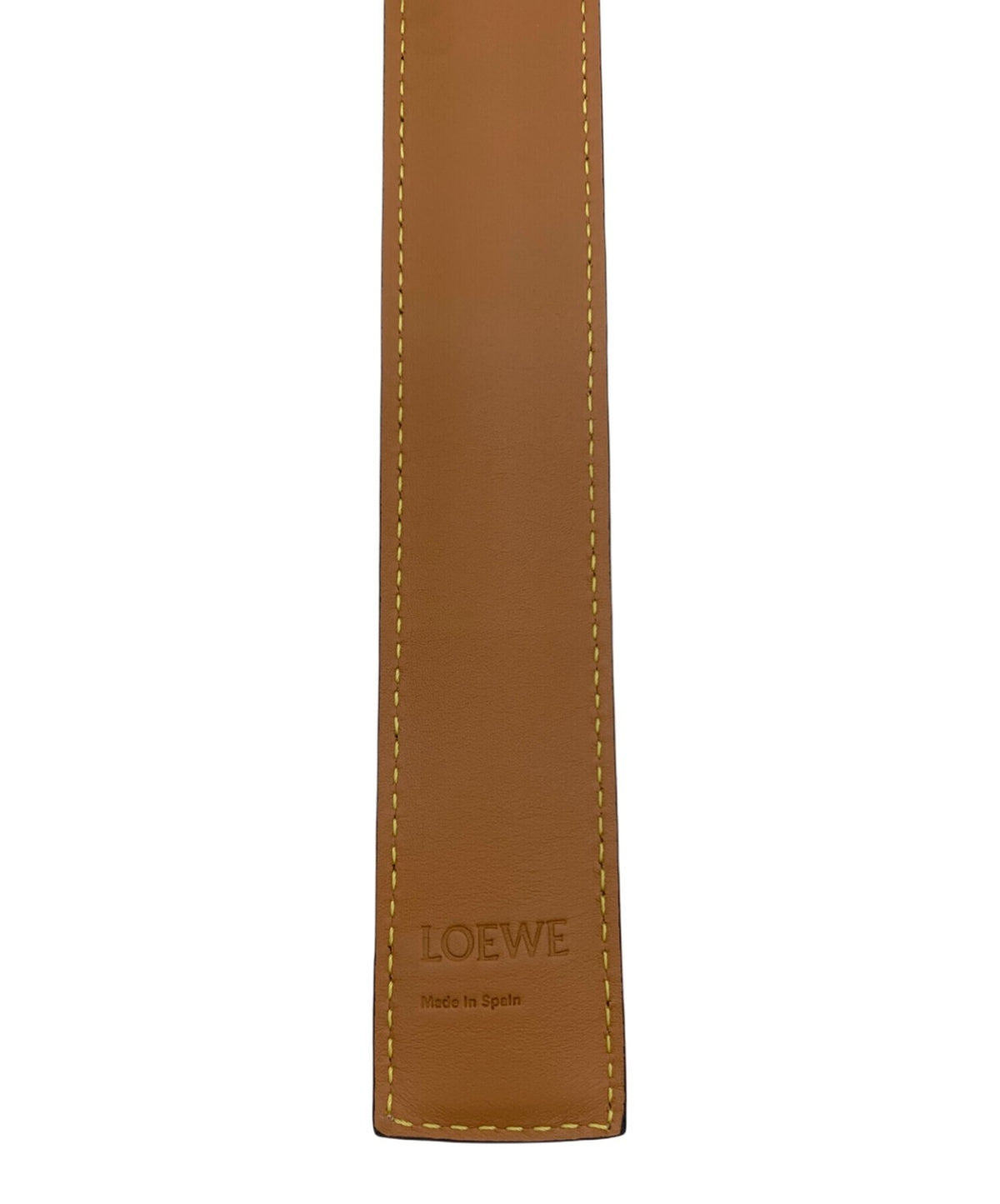 LOEWE Anagram Slap Bracelet Orange Leather Cuff Spain Made Pre-owned Accessory