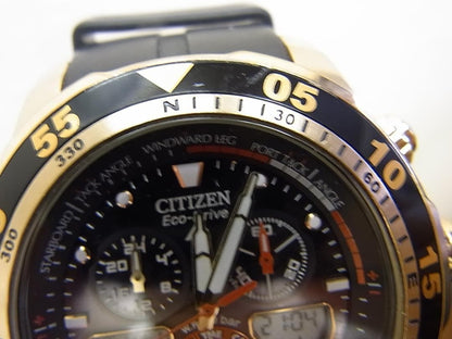 Citizen Promaster Eco-Drive Yacht Timer Ana-Digi Black Gold Watch JR4006-52E