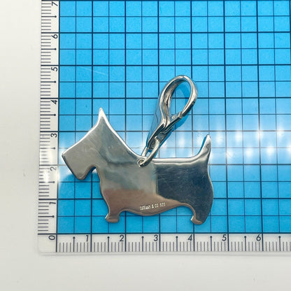 Tiffany & Co Sterling Silver 925 Terrier Dog Key Ring Keychain Charm