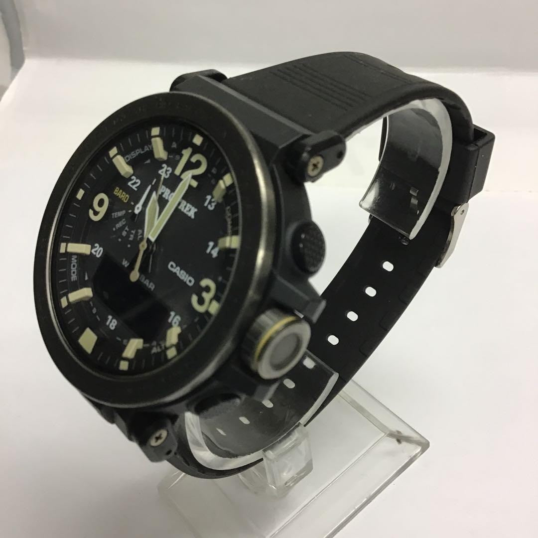 CASIO PRO TREK PRG-600YB Tough Solar Mens Watch Black Dial 47mm Triple Sensor