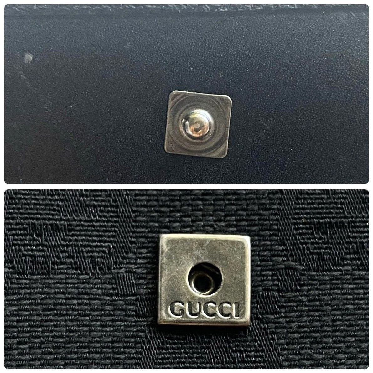 GUCCI GG Canvas Leather 6-Key Case Holder Black Unisex Small Authentic Italy