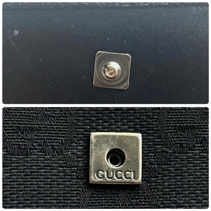 GUCCI GG Canvas Leather 6-Key Case Holder Black Unisex Small Authentic Italy