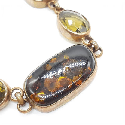 Stephen Dweck Black Amber Olive Quartz Bronze bracelet L 7.9" Used