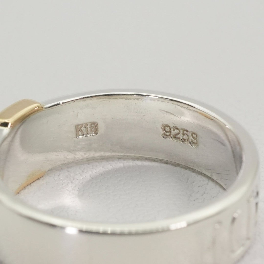 Trussardi Gold K18 Silver 925 Combination Ring Size 51 US 5.5 JP 10.5 Excellent