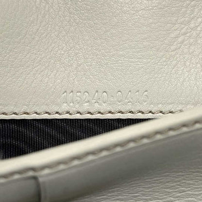 GUCCI Shima Line Agenda Cover 6-Ring System Notebook Beige White Leather Italy