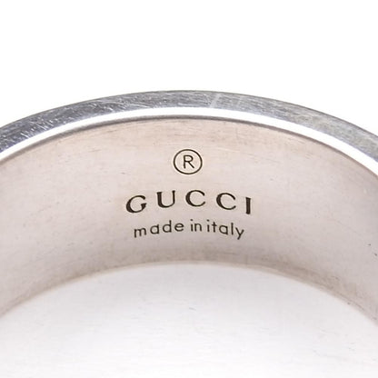 Vintage GUCCI Logo Ring Sterling Silver 925 Size 55 US 7 With Box Used Japan