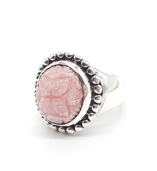 Stephen Dweck Sterling Silver 925 Rhodochrosite Ring Size 47 US 4 Used Women