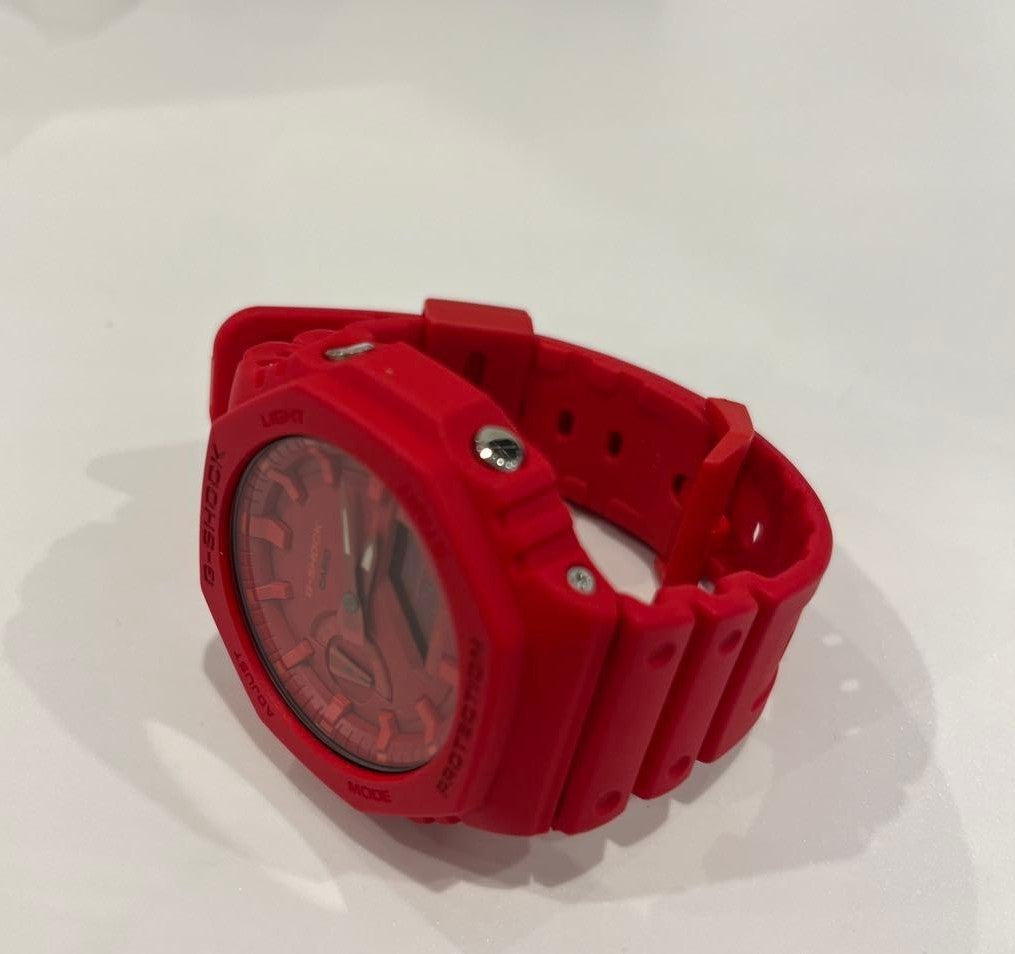 CASIO G-SHOCK GA-2100-4AJF Analog Digital Watch Red Resin Case 20BAR Carbon Core