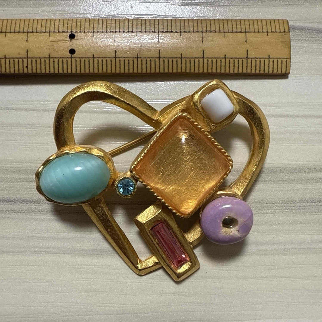 Christian Lacroix Auth Vintage Brooch 4.5x4.2 cm 1.8x1.7" Engraved Stamp Used