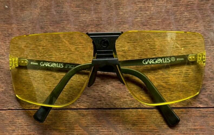 Gargoyles Auth Sunglasses Yellow Lens with Case Vintage Style Used Black Frames
