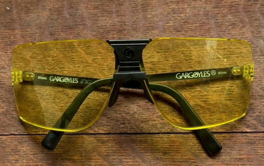 Gargoyles Auth Sunglasses Yellow Lens with Case Vintage Style Used Black Frames