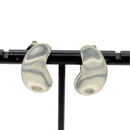 Georg Jensen # 123 Sterling Silver 925 Drop Clip On Earrings Denmark 20.7x12.2mm