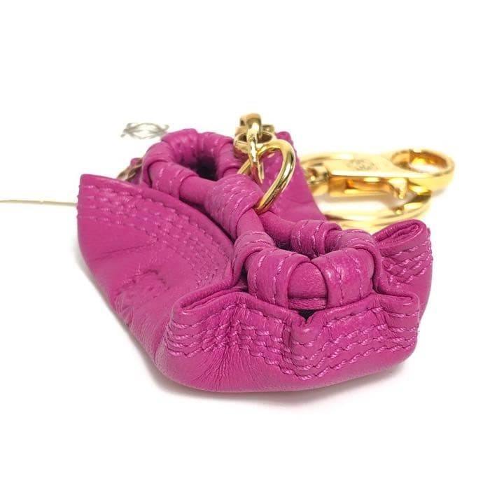 Authentic Loewe Anagram Nappa Aire Keychain Bag Charm Leather Pink Near Mint