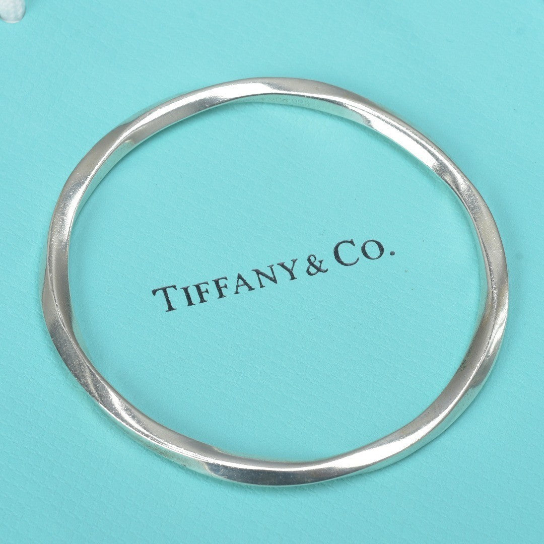 Tiffany & Co Sterling Silver 925 Knife Edge Twisted Bangle L 22cm 8.6in