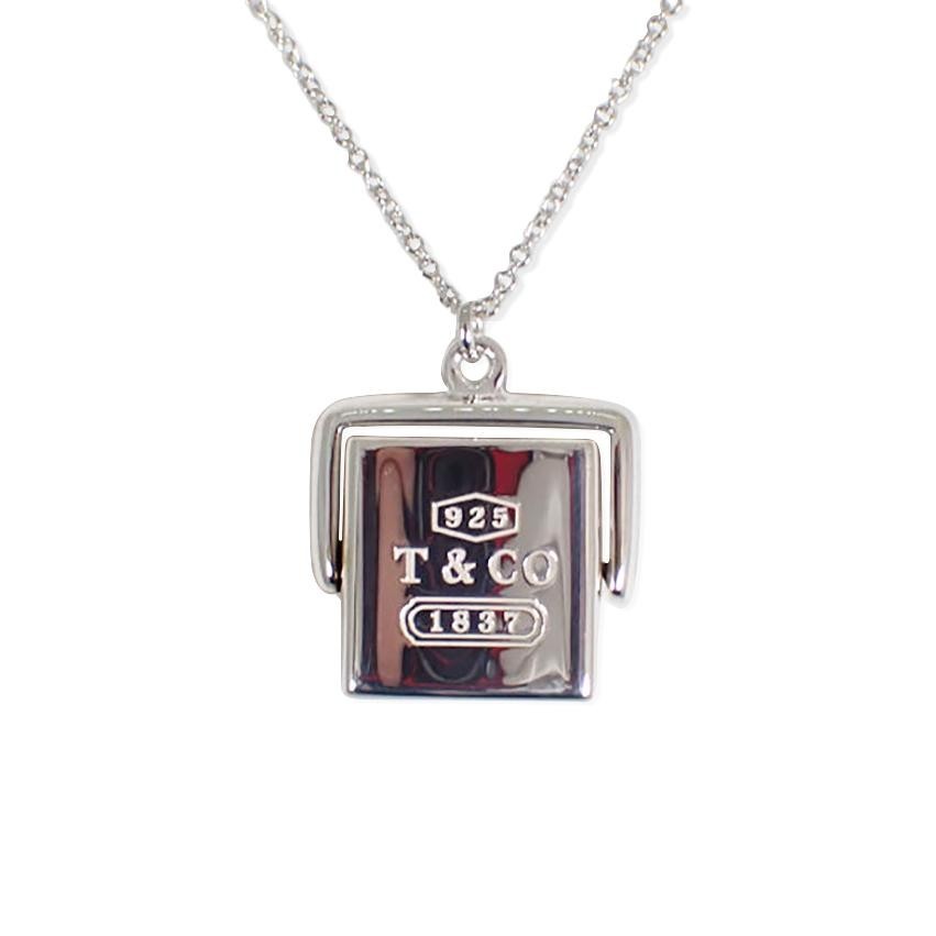 Tiffany & Co Sterling Silver 925 1837 Square Spinner Necklace L 40cm Excellent