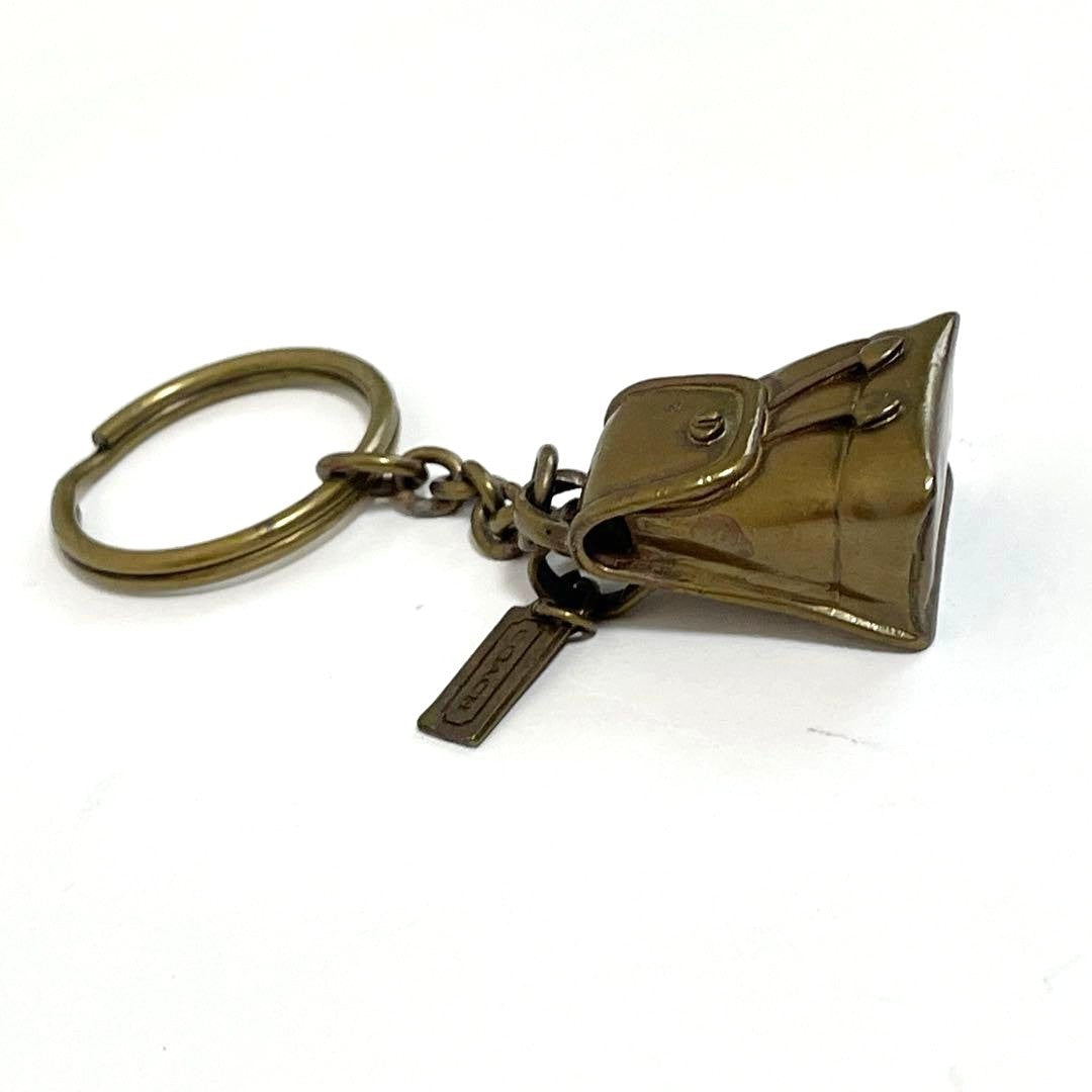 COACH Old Coach Backpack Turnlock Keychain Keyring Brass Bag Charm Vintage USA