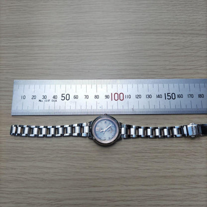CASIO SHEEN SHW-1507 Multi Band 6 Solar Womens Watch Silver Pink Gold Stones