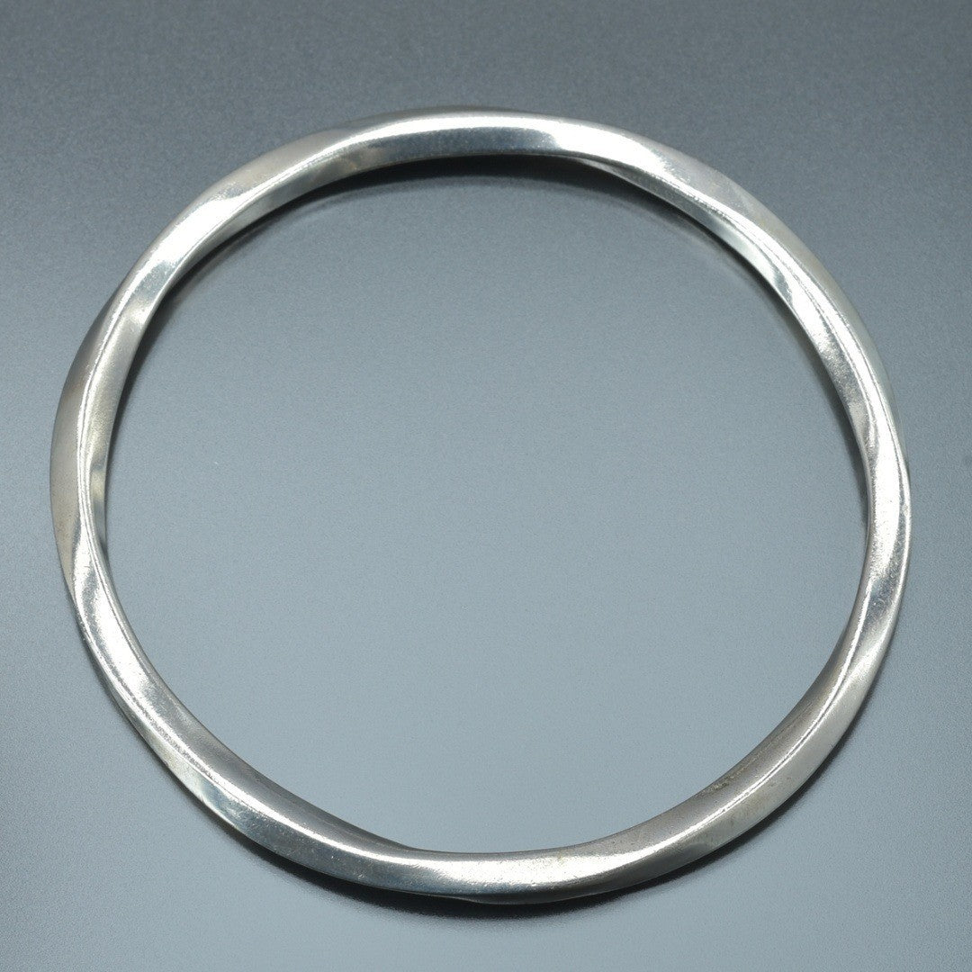Tiffany & Co Sterling Silver 925 Knife Edge Twisted Bangle L 22cm 8.6in