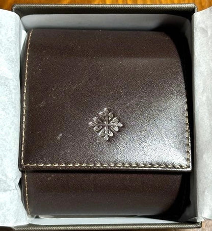 PATEK PHILIPPE Genuine Watch Travel Case Brown Leather Authentic Switzerland