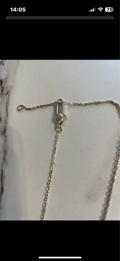 Gucci Authentic Square Plate Pendant Necklace Silver 925 Unisex With Box Used