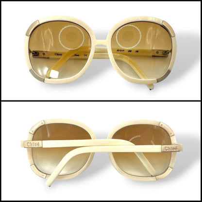 Chloe CL2119 Paddington Butterfly Sunglasses Beige Cream Frame Gold Hardware
