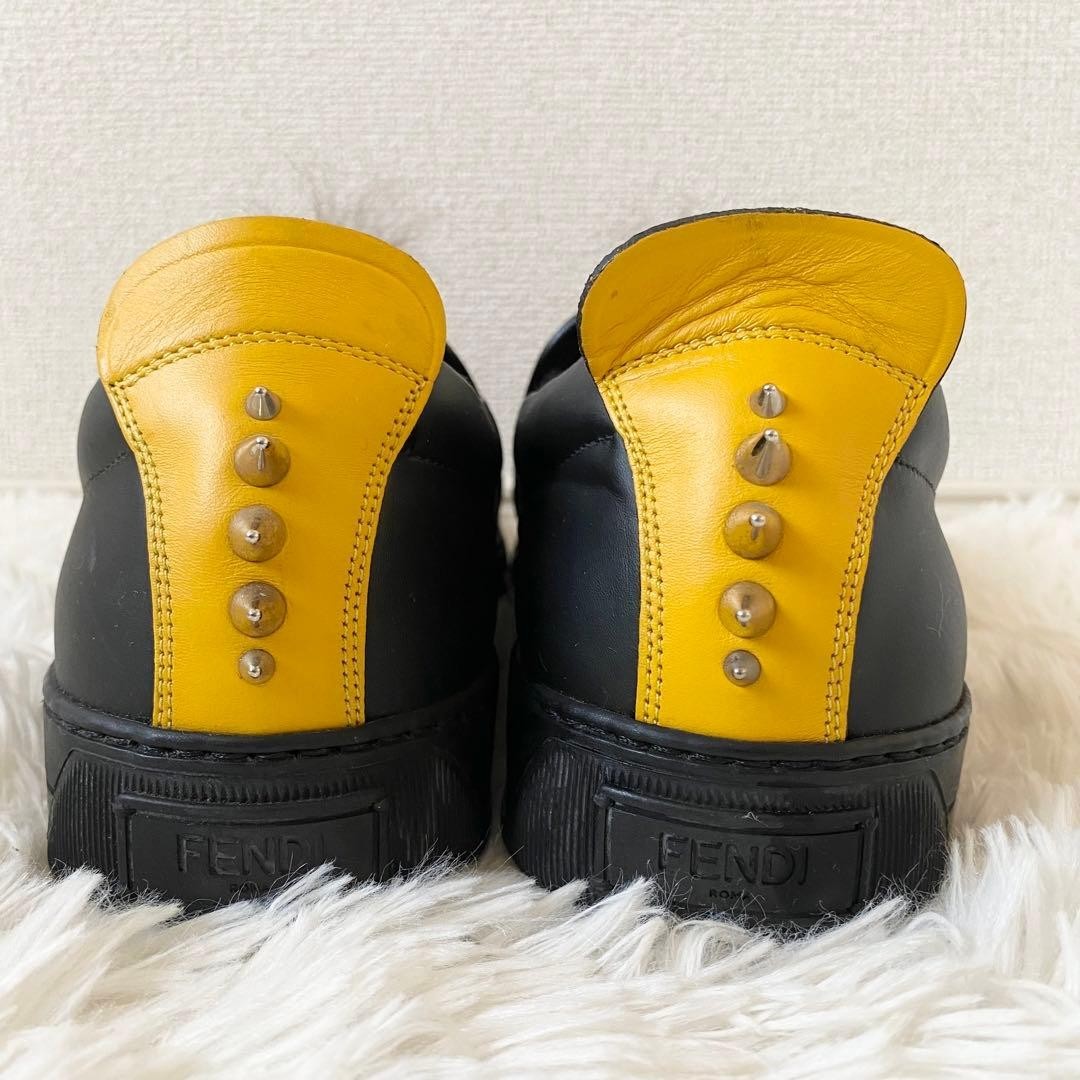 Fendi Monster Bug Eyes Black Yellow Eyes Sneakers Slip-On Size 6 Men Used