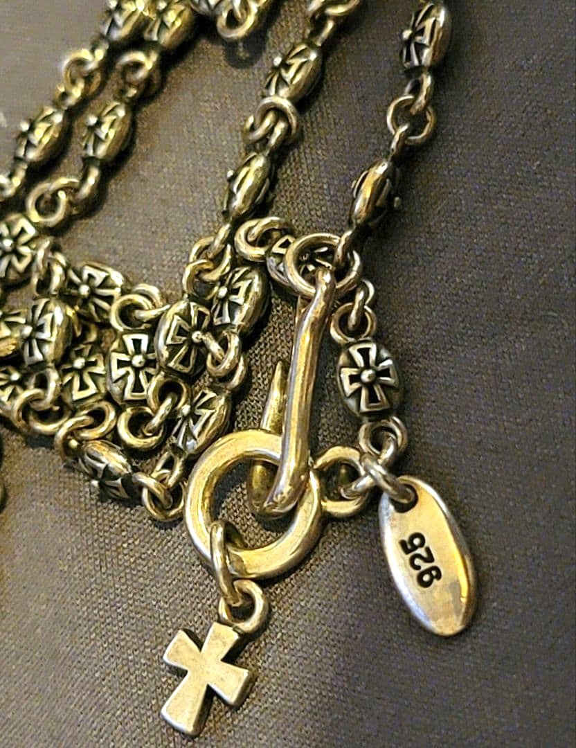 Justin Davis Tiny Cross Chain Necklace 40cm15.7in Sterling Silver 925 Used JAPAN