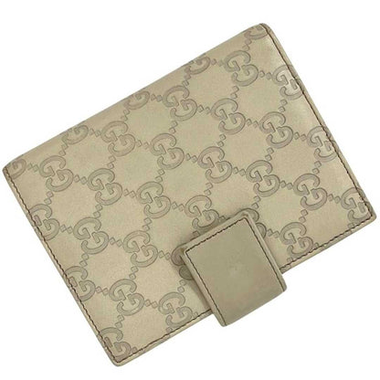 GUCCI Shima Line Agenda Cover 6-Ring System Notebook Beige White Leather Italy