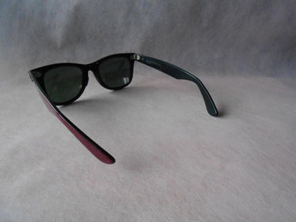 Ray Ban Vintage Wayfarer Sunglasses BL USA Pink Frame Black Lens 80s 90s Used