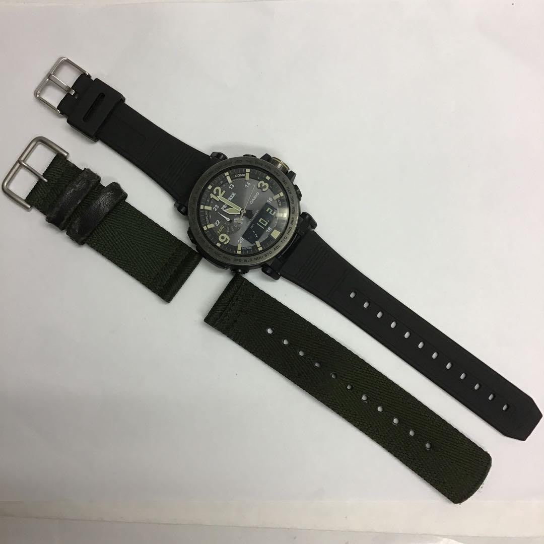CASIO PRO TREK PRG-600YB Tough Solar Mens Watch Black Dial 47mm Triple Sensor