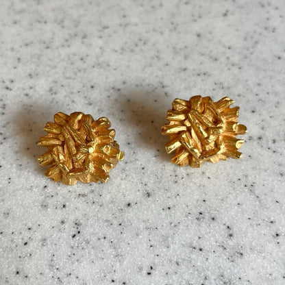 Christian Lacroix Vtg Logo Motif Gold Clip On Earrings 2.5x2cm 1.0x0.8" Used