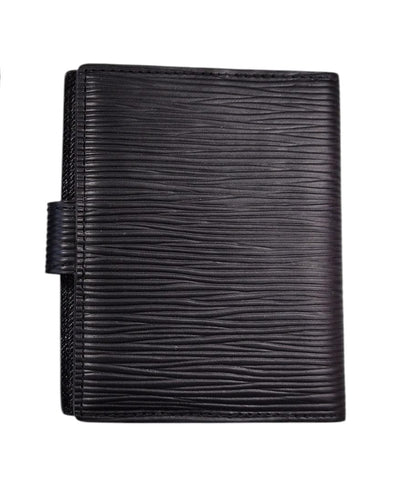 Louis Vuitton Epi Leather Agenda Notebook Cover Black Made in France Compact