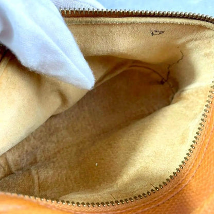 Rare MCM Brown Leather Body Bag Waist Bag Crossbody Gold Hardware Authentic