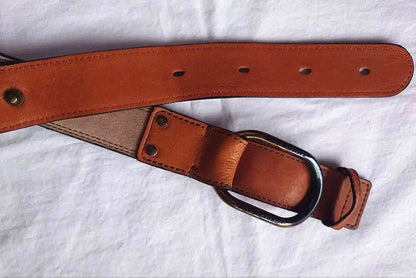 Burberry Brown Leather Belt Ring Buckle 106 cm 41.7" Unisex Used