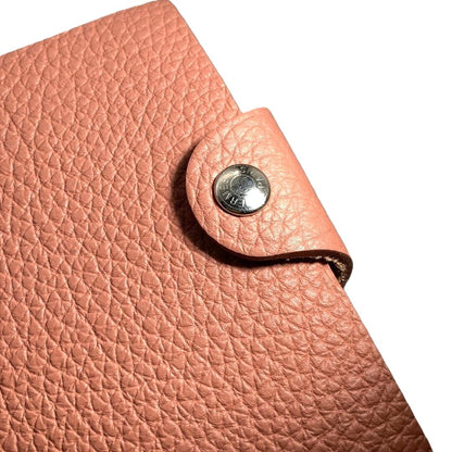 HERMES Ulysse Mini Notebook Cover Togo Leather Pink Silver HW Agenda France