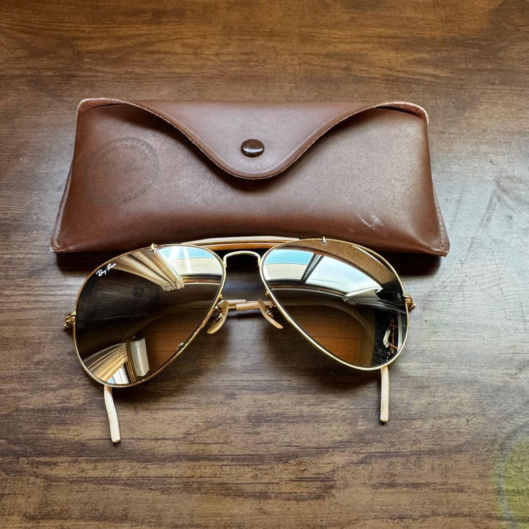 Ray-Ban Bausch Lomb Brow Bar Double Mirror Sunglasses 80s 90s USA Made Vintage