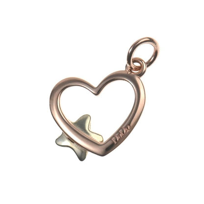 Pomellato DoDo 9k Rose 9K White Gold Heart Star Charm Pendant Necklace Top w/Box