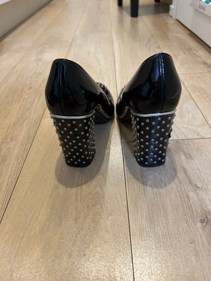 Saint Laurent YSL Studded  Black Leather Pumps Heels Size 36 US 6 Japan Used