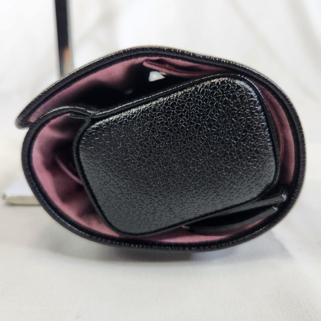 Excellent Rare Bvlgari Black Leather Accessories Jewelry Case Travel Portable