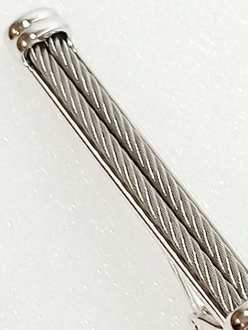 Philippe Charriol Auth Silver Wire Motif Tie Clip Bar Mens Accessory Used