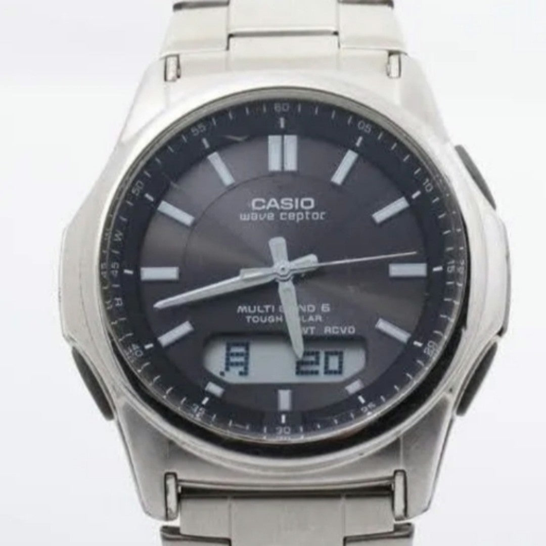 CASIO Wave Ceptor WVA-M630D-1AJF Solar Radio Watch Black Dial 42mm Steel Band