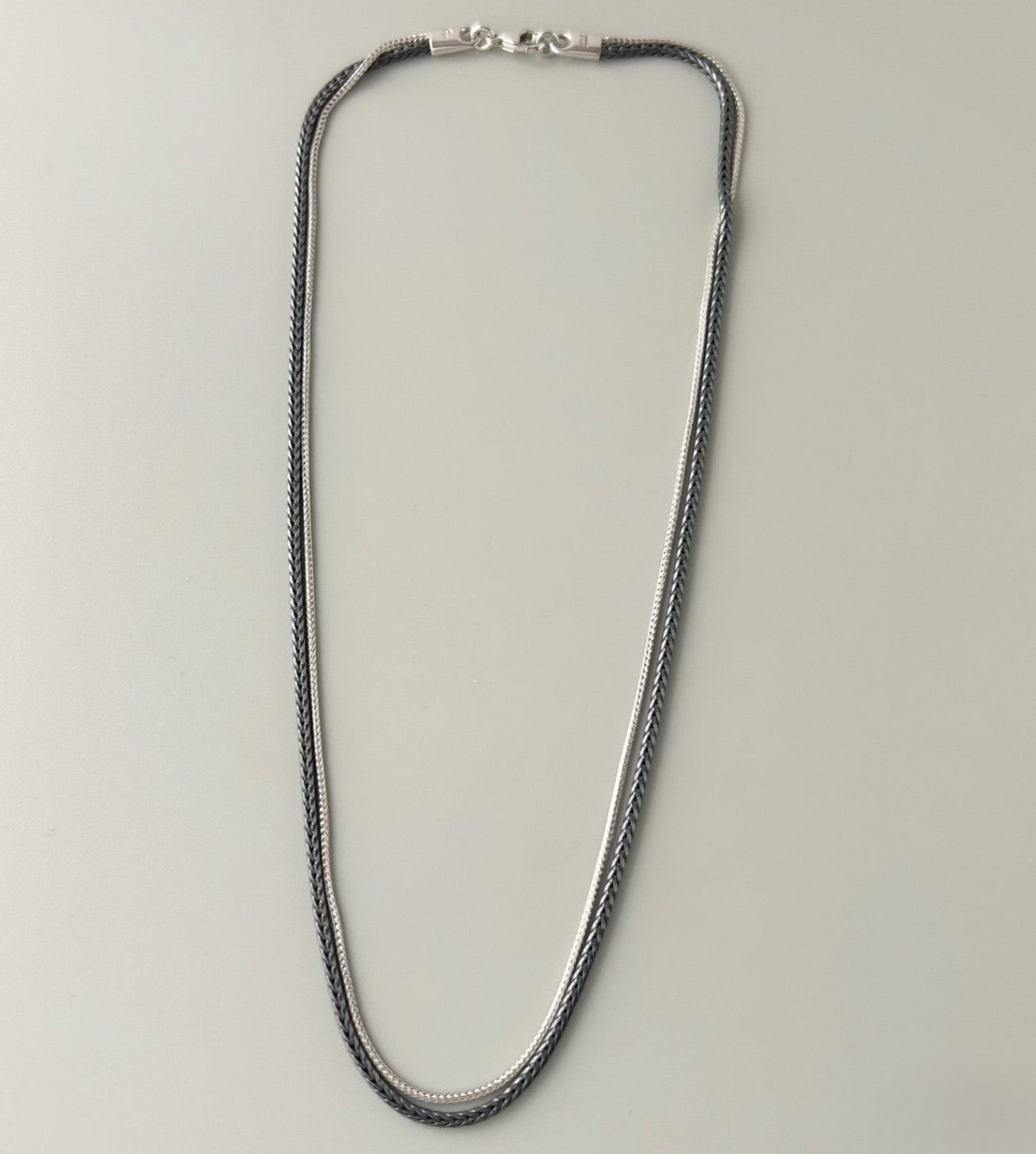 Georg Jensen Sterling Silver 925 Double Chain Necklace L 45.5cm 18in