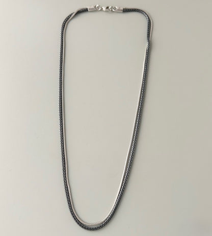 Georg Jensen Sterling Silver 925 Double Chain Necklace L 45.5cm 18in