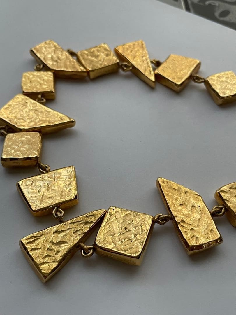 Christian Lacroix Atelier Sale Vtg Cubist Mirror Glass Collar Necklace Unsigned