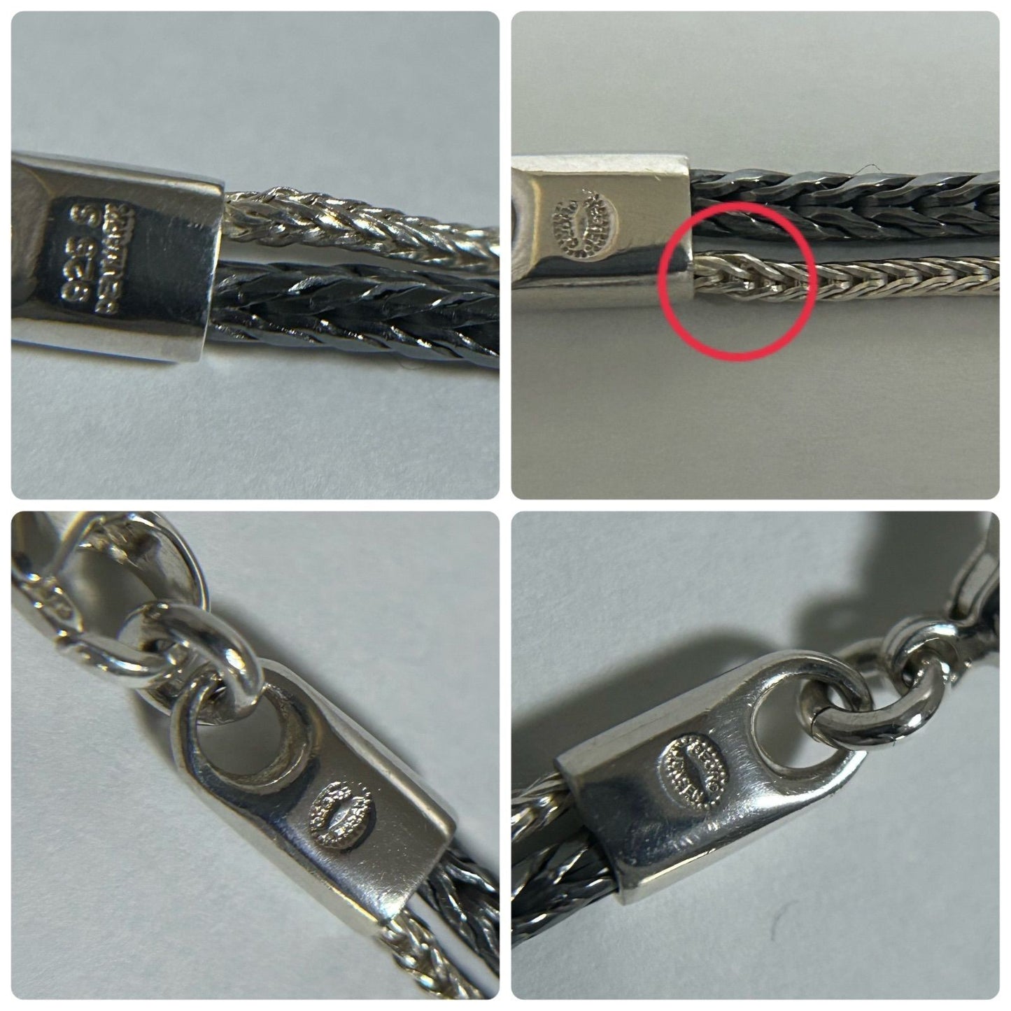 Georg Jensen Sterling Silver 925 Double Chain Necklace L 45.5cm 18in