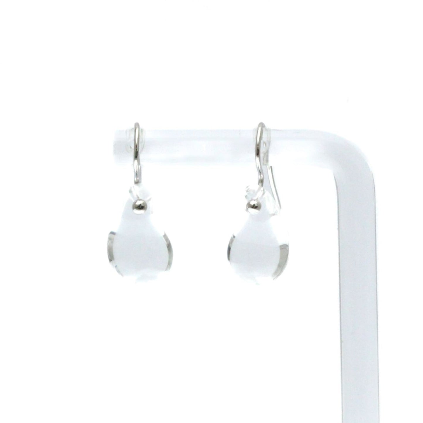 Tiffany&Co. Auth Teardrop Crystal Drop Earrings 18K WG 16.30x10 mm 0.64x0.39"