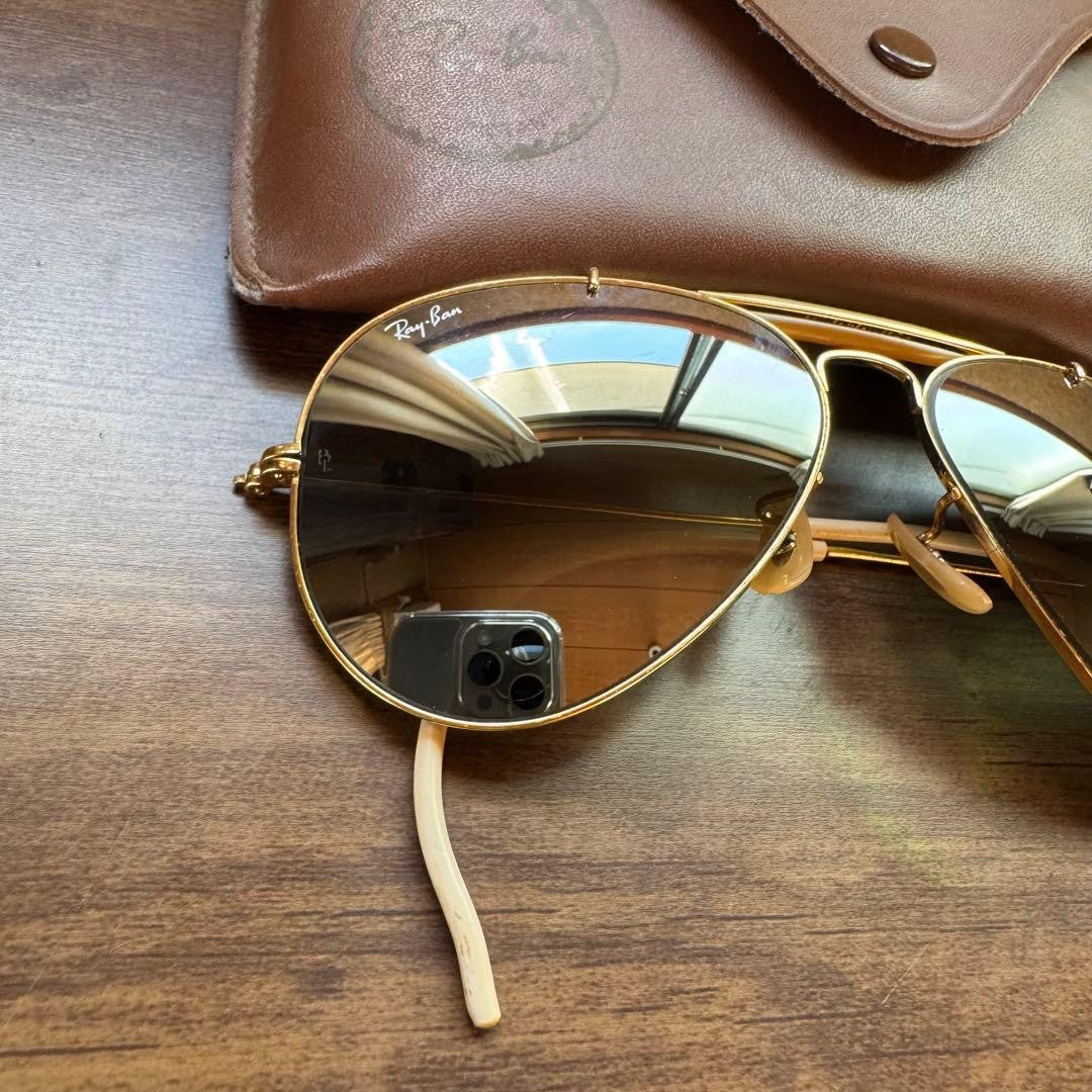 Ray-Ban Bausch Lomb Brow Bar Double Mirror Sunglasses 80s 90s USA Made Vintage