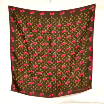Louis Vuitton x Takashi Murakami Cerises Cherry Monogram Silk Scarf M71962 2005