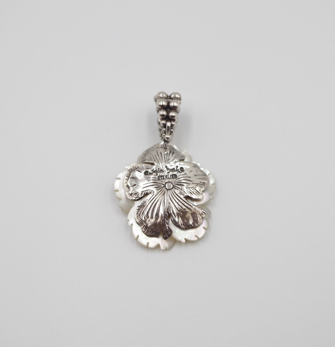 Stephen Dweck Mother of Pearl Sterling Silver 925 Flower Pendant Top Charm